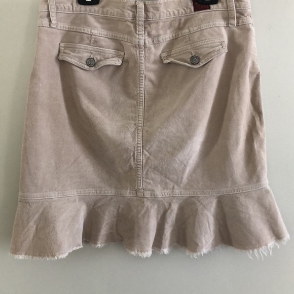 Corduroy  Oat Fringe Flare Midi Skirt Sz 12 - Picture 10 of 12